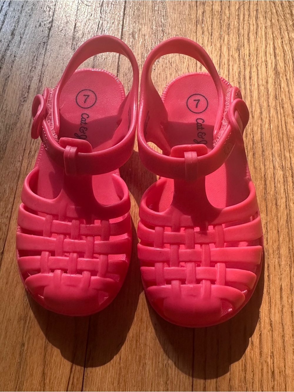 Cat & Jack Bright Pink Jelly Sandals for Girls 7C